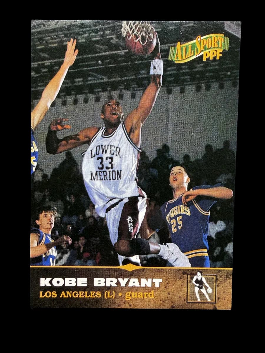 1996 Score Board All Sport PPF Kobe Bryant rookie card — Lower Merion